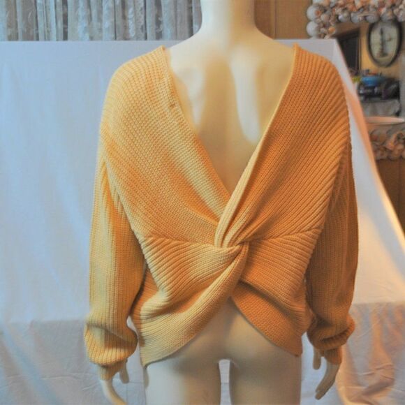 2/$20 Love Tree V-Neck Criss Cross Twisted Back Pullover Sweater - New with Tags - Picture 2 of 6